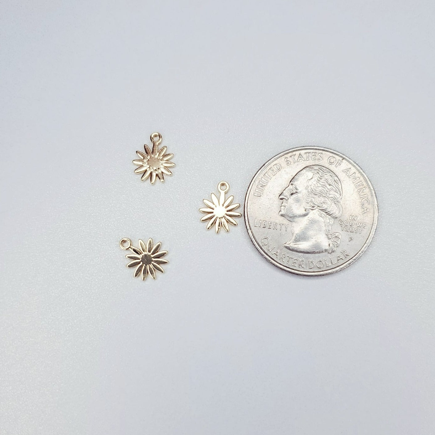 14K Real Gold Plated Dainty Daisy Flower Charm