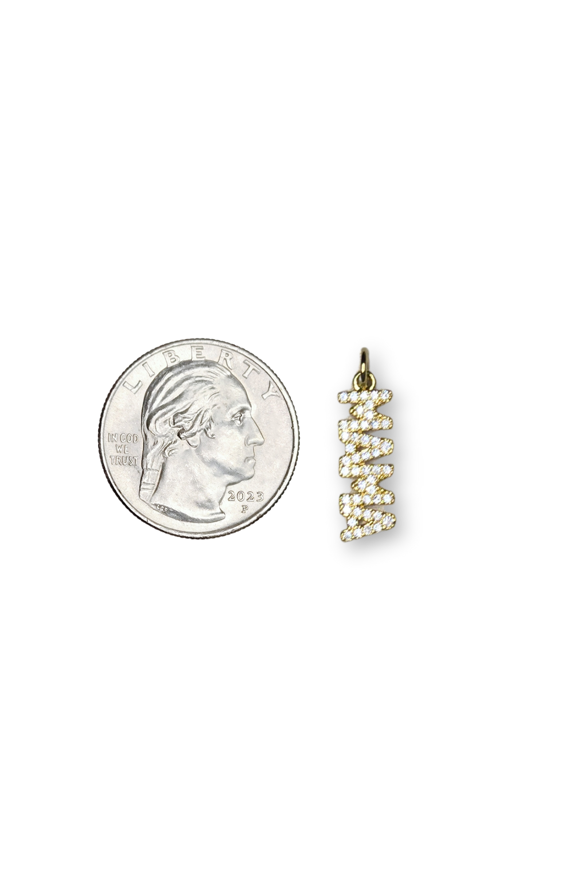18K Real Gold Plated CZ Micro Pave Mama Charm