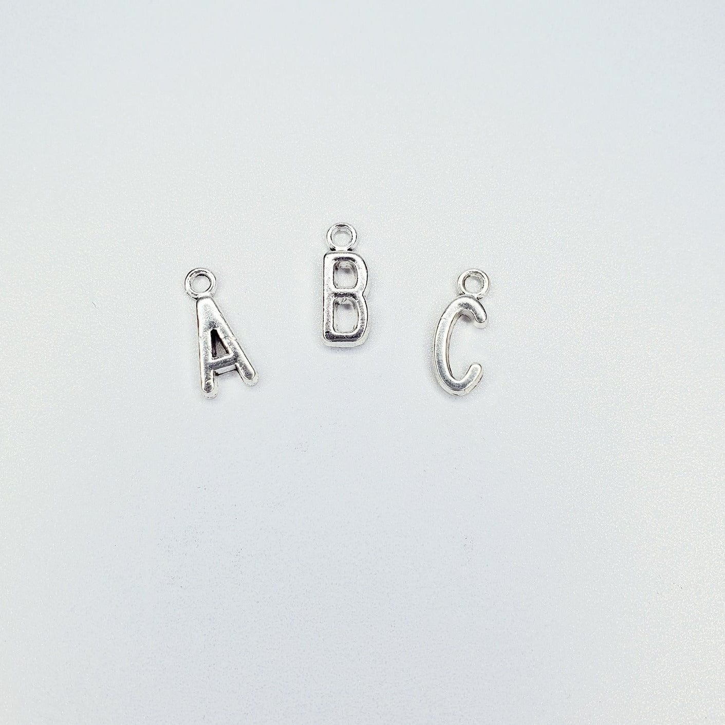 Antiqued Thin Capital Letter Initial Charm
