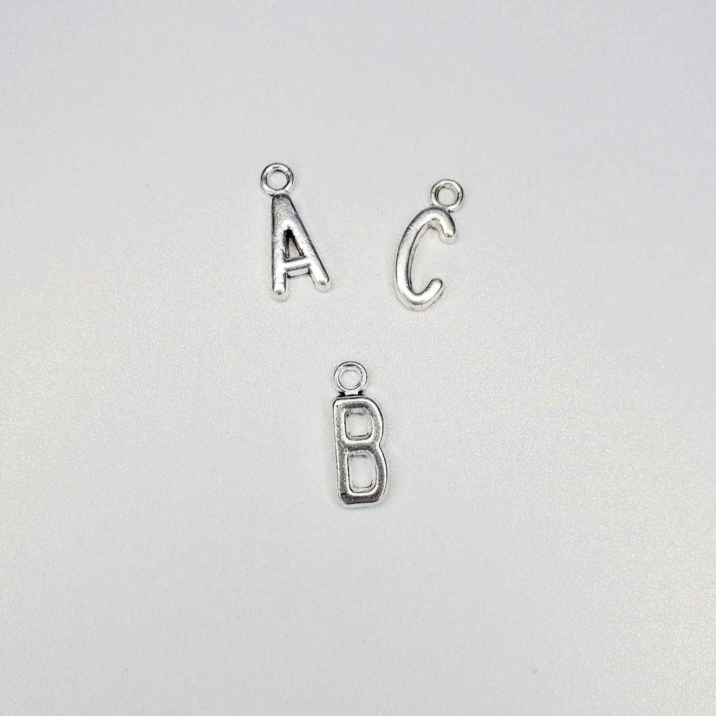 Antiqued Thin Capital Letter Initial Charm