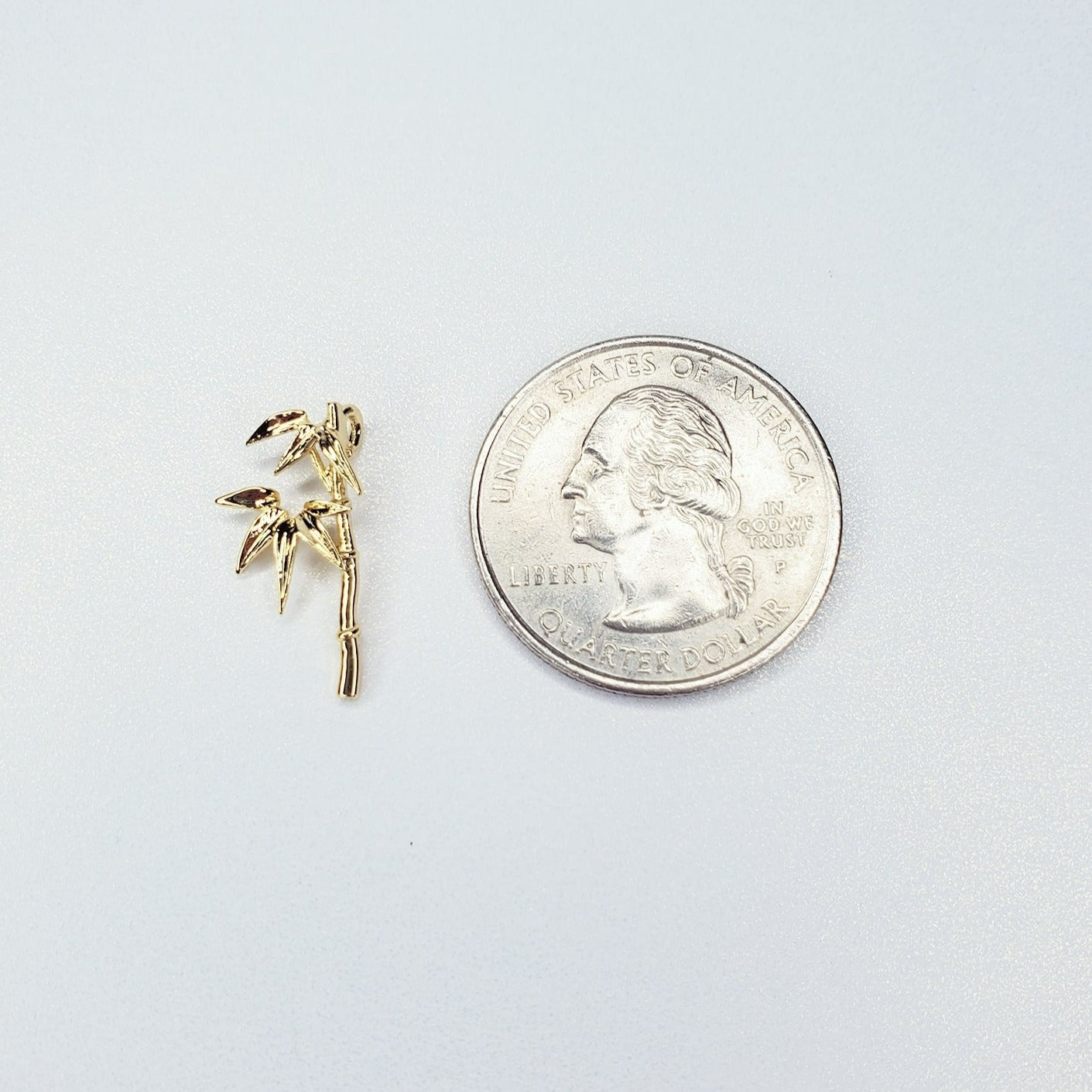14K Gold Filled Bamboo Leaf Plant Charm