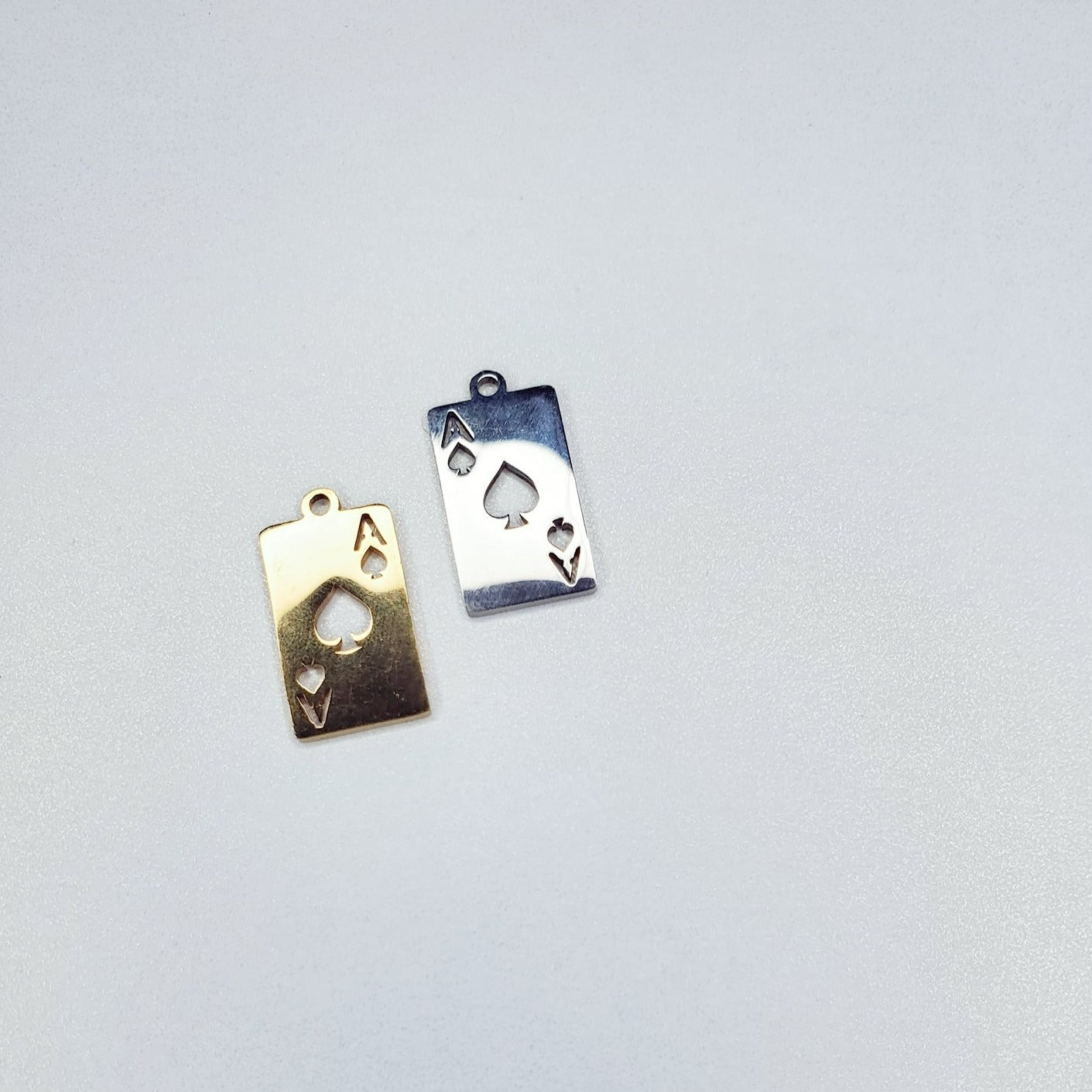 Stainless Steel Poker Card Charm