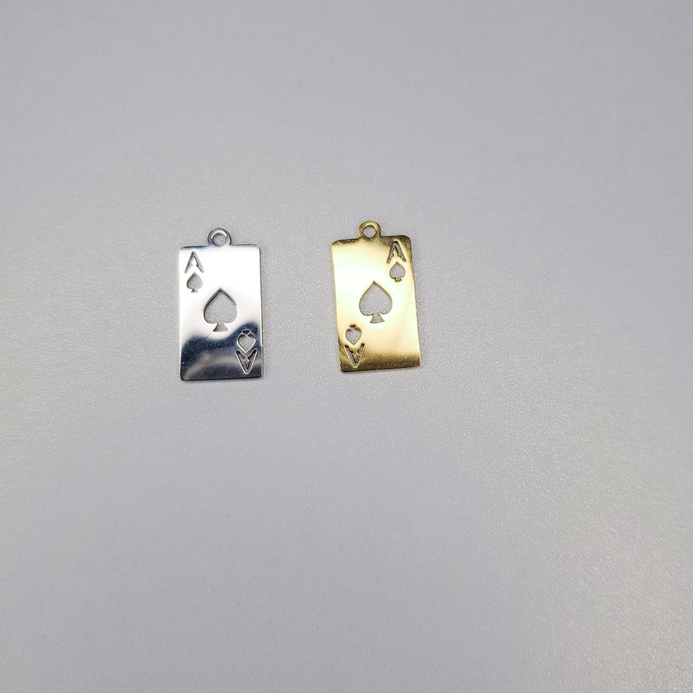 Stainless Steel Poker Card Charm