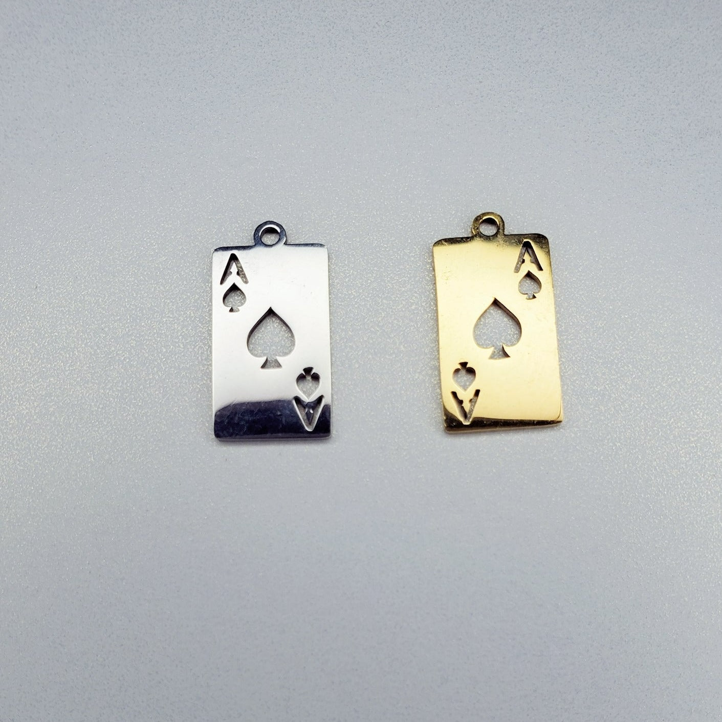 Stainless Steel Poker Card Charm