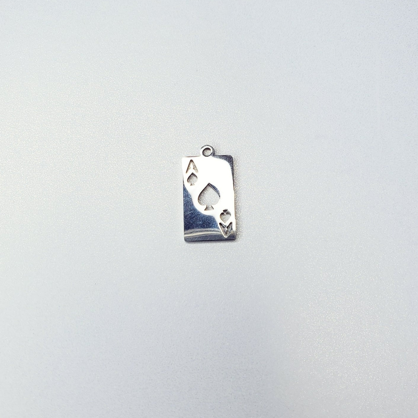 Stainless Steel Poker Card Charm