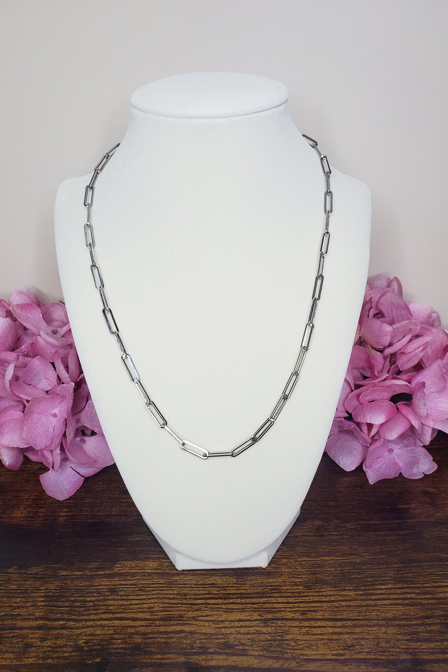 Stainless Steel 19.5" Paperclip Link Chain Necklace- Available In Gold & Silver!