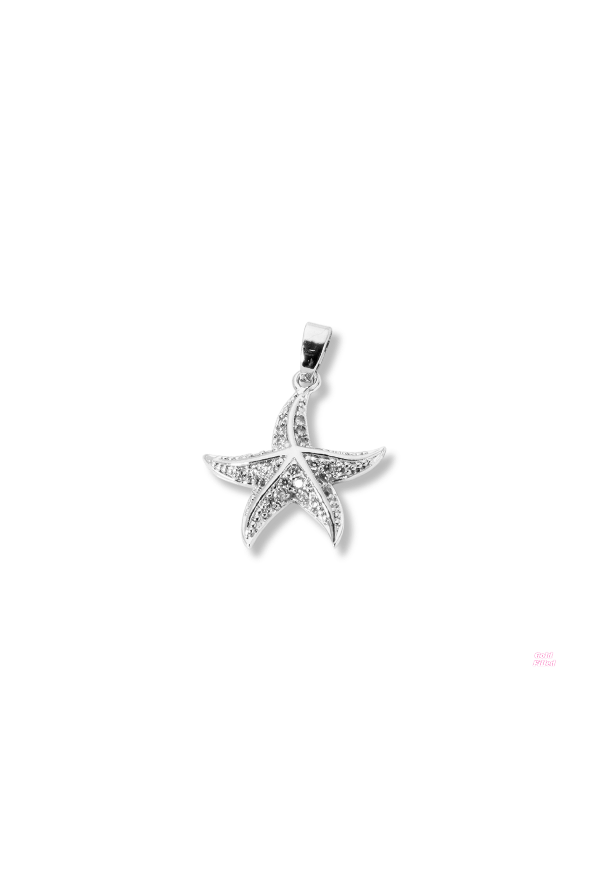 Starfish Micro Pave Cubic Zirconia Charm
