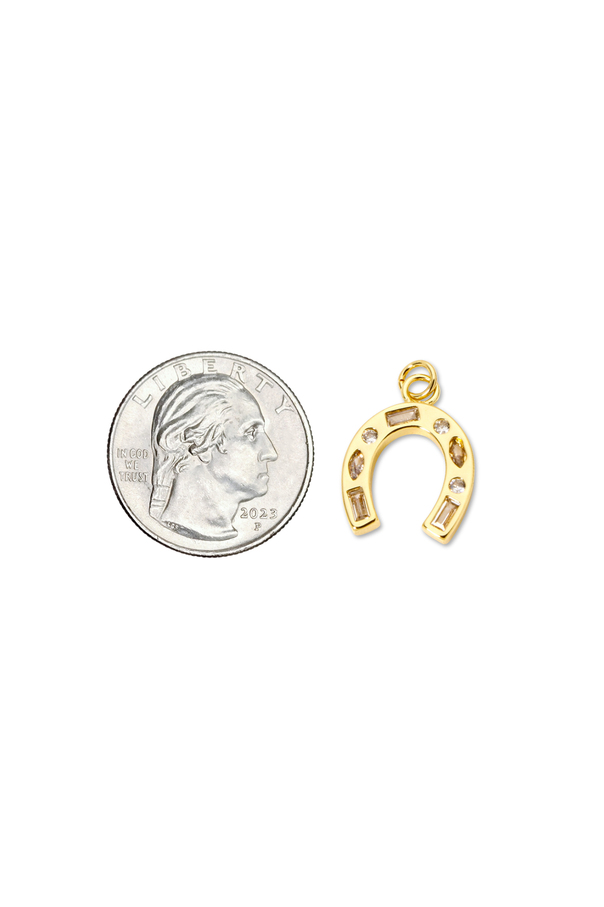 Assorted CZ Large Lucky Horseshoe Charm