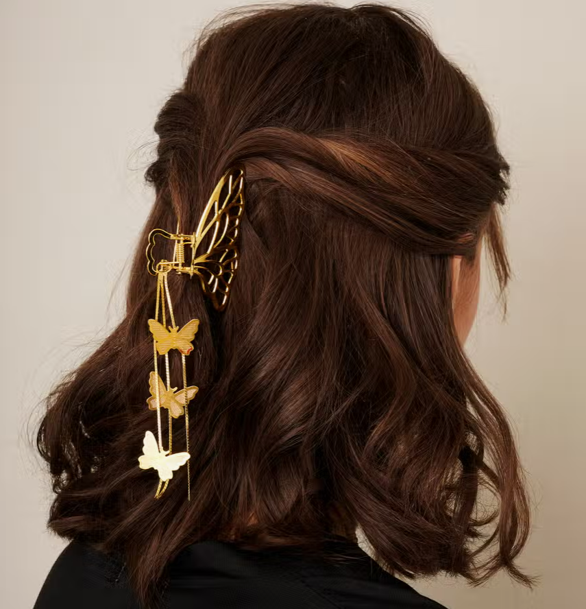 Flutter By Butterfly Dripping Hair Claw in Gold