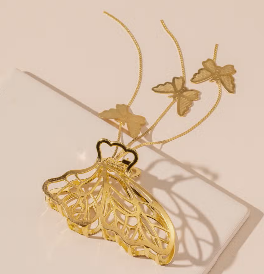 Flutter By Butterfly Dripping Hair Claw in Gold