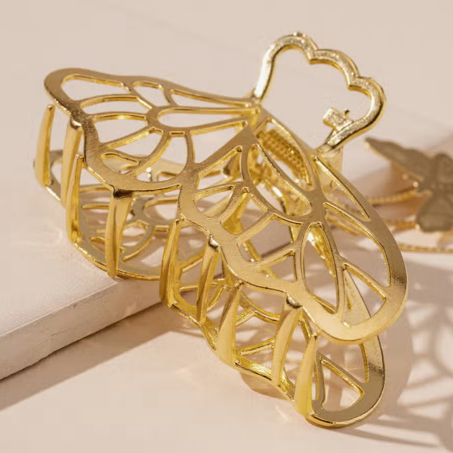 Flutter By Butterfly Dripping Hair Claw in Gold