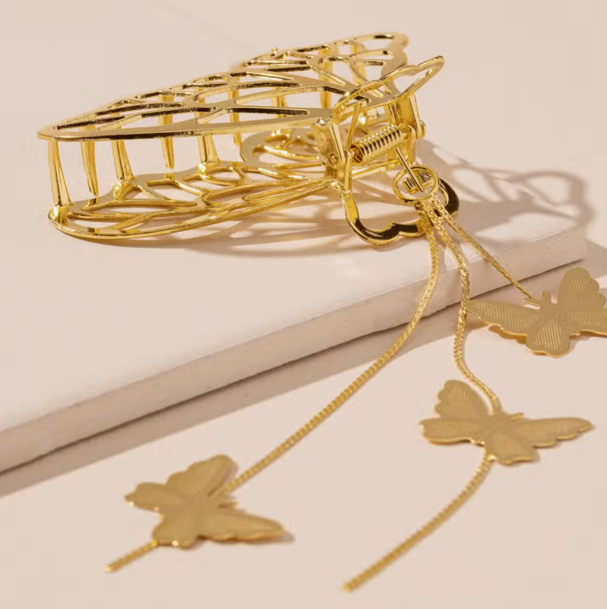 Flutter By Butterfly Dripping Hair Claw in Gold