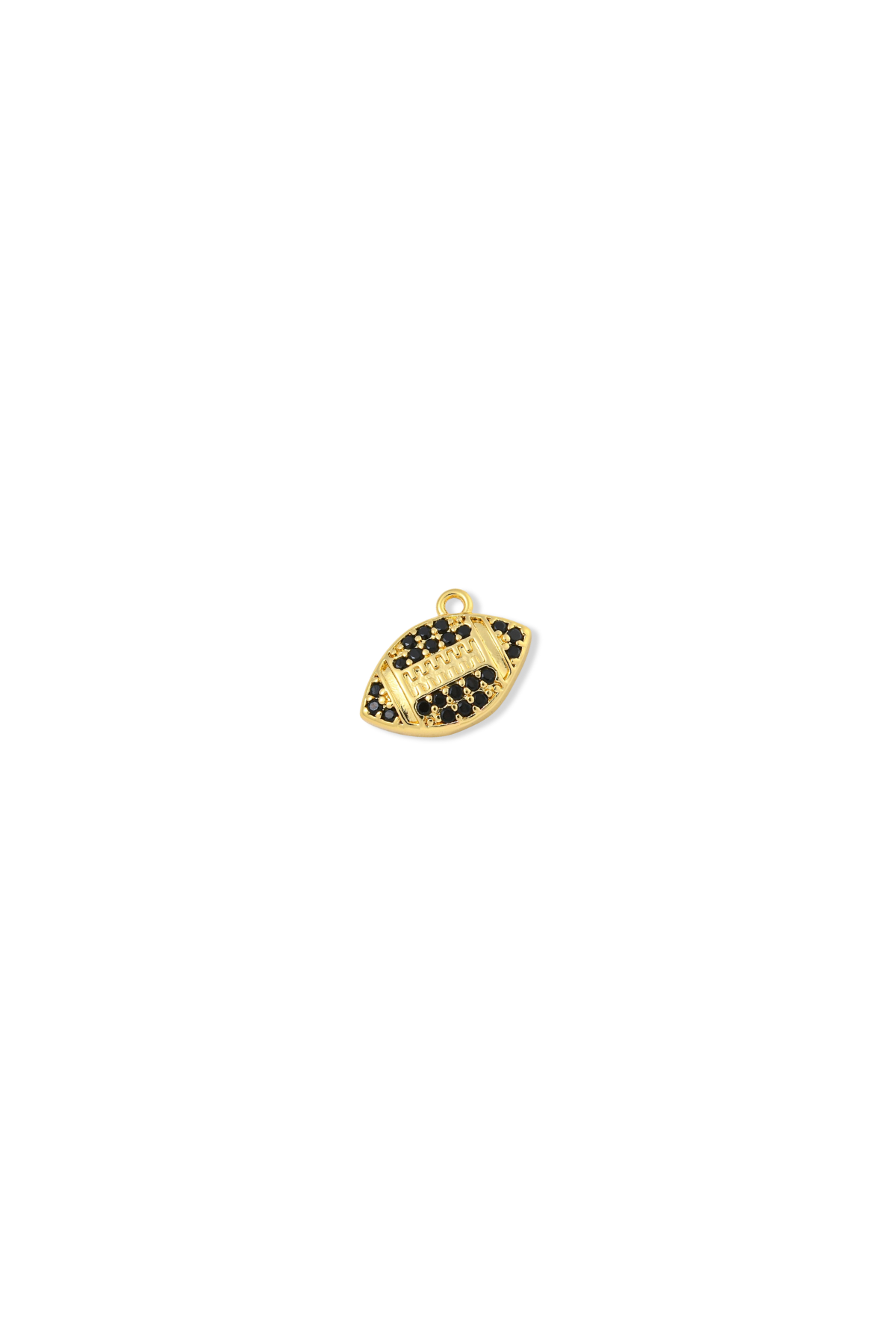 Black Cubic Zirconia Micro Pave Football Charm