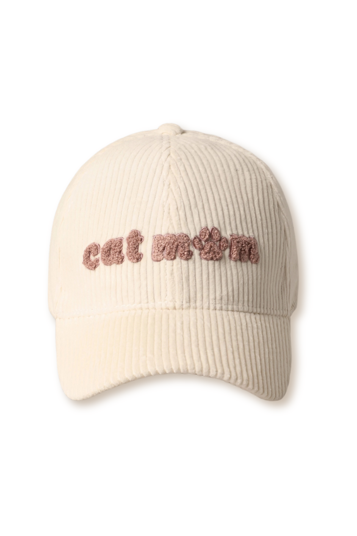 "Cat Mom" Corduroy Chenille Patch Adjustable Baseball Cap