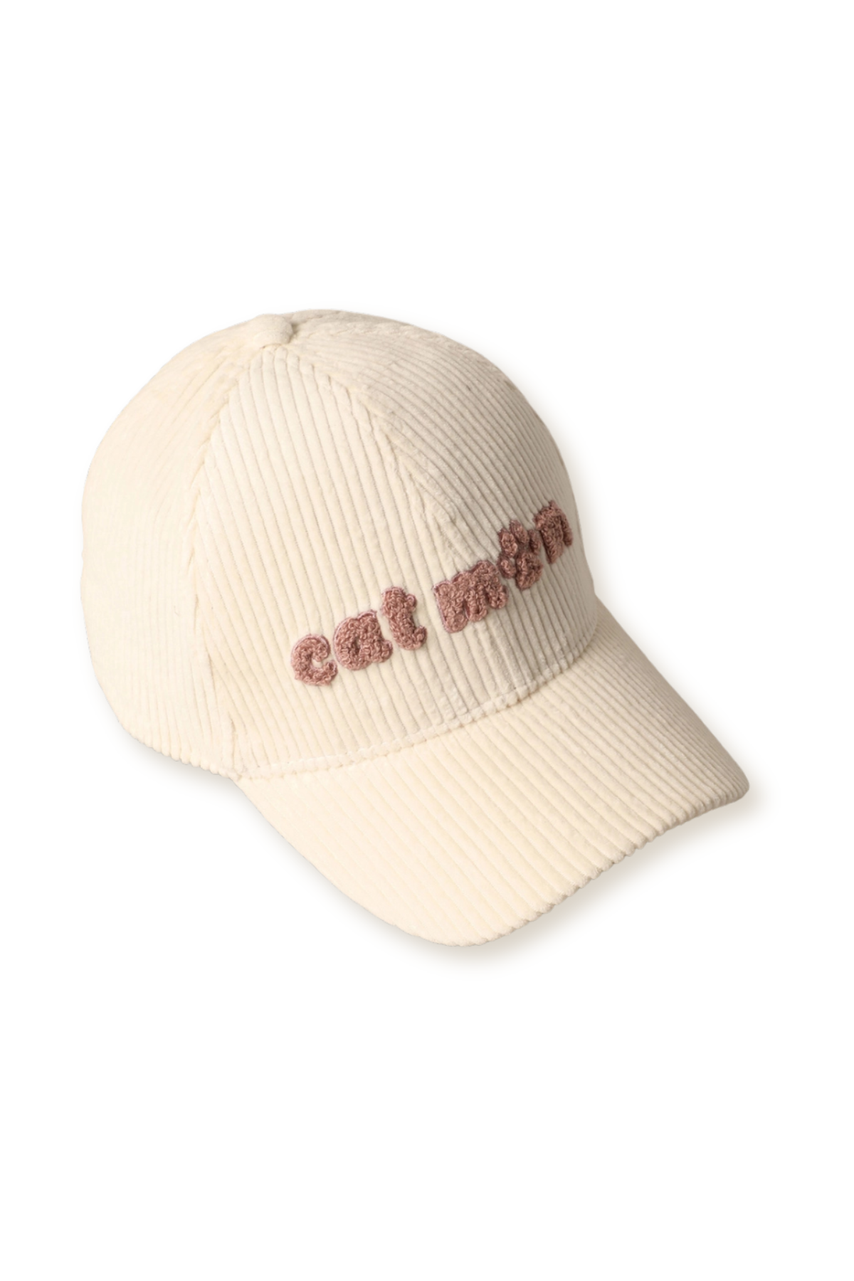 "Cat Mom" Corduroy Chenille Patch Adjustable Baseball Cap