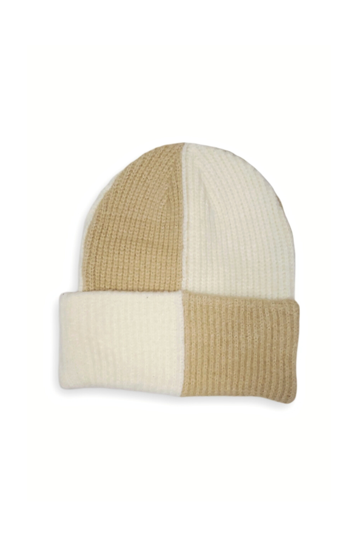 *50% OFF APPLIED AT CHECKOUT!* Chill Charm Oversized Checker Two-Tone Ribbed Knitted Beanie