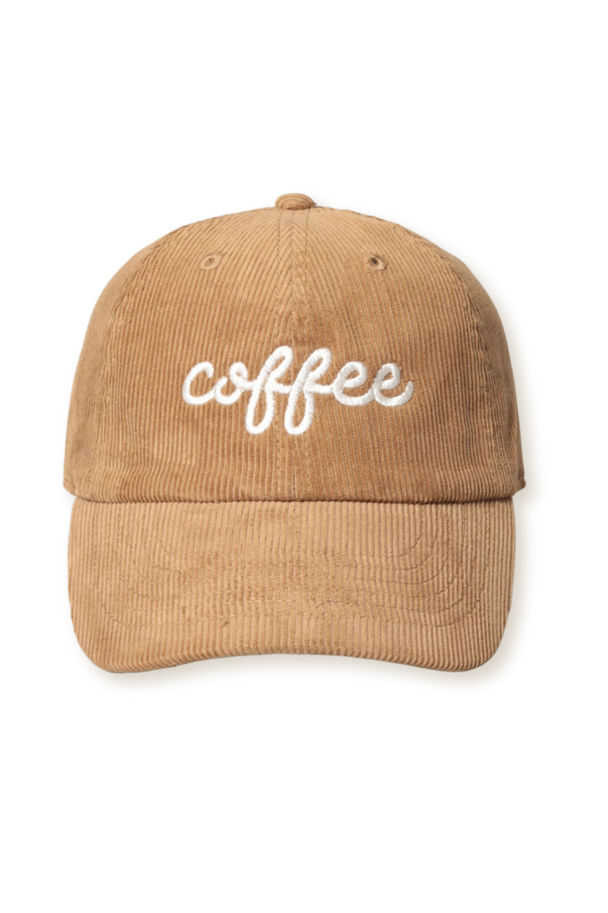 "Coffee" Corduroy Embroidered Adjustable Baseball Cap