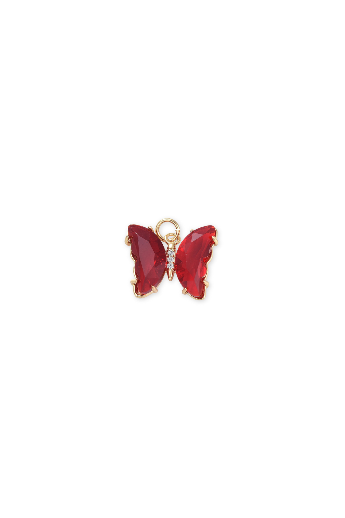Cubic Zirconia Micro Pave Butterfly Charm