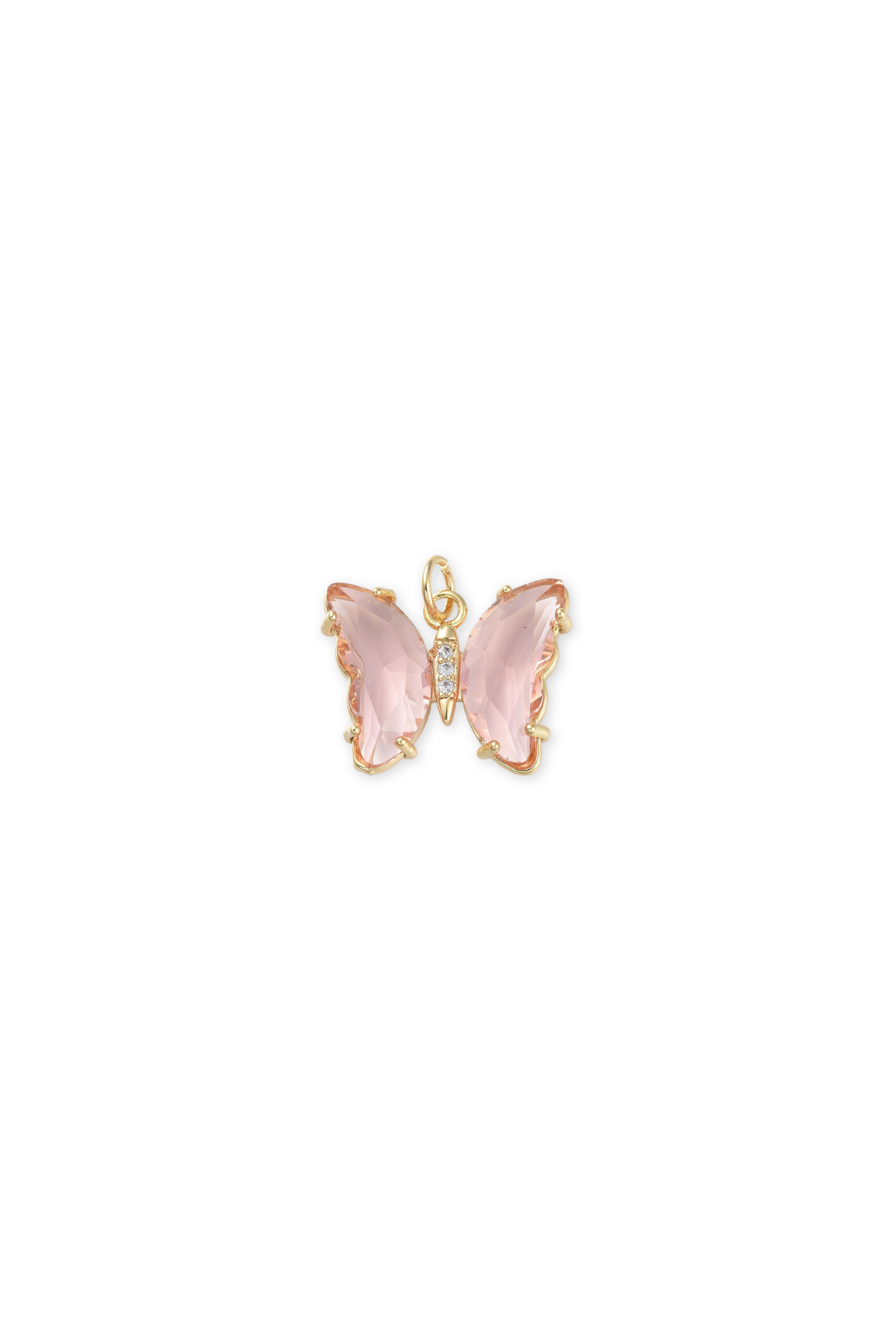 Cubic Zirconia Micro Pave Butterfly Charm
