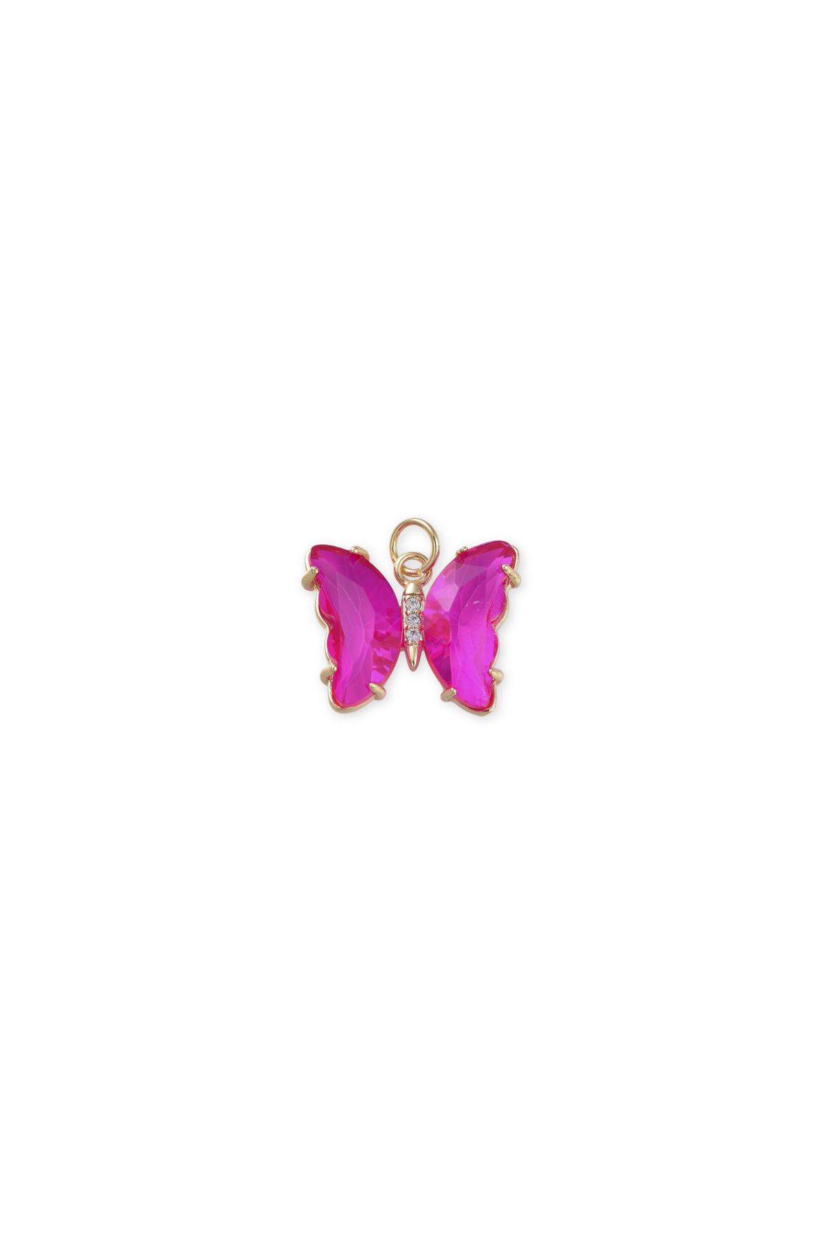 Cubic Zirconia Micro Pave Butterfly Charm