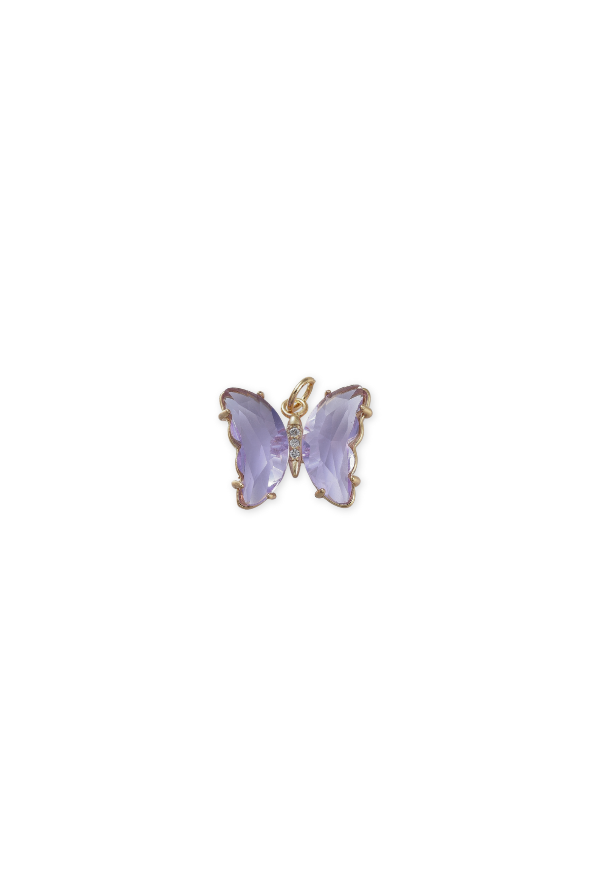 Cubic Zirconia Micro Pave Butterfly Charm