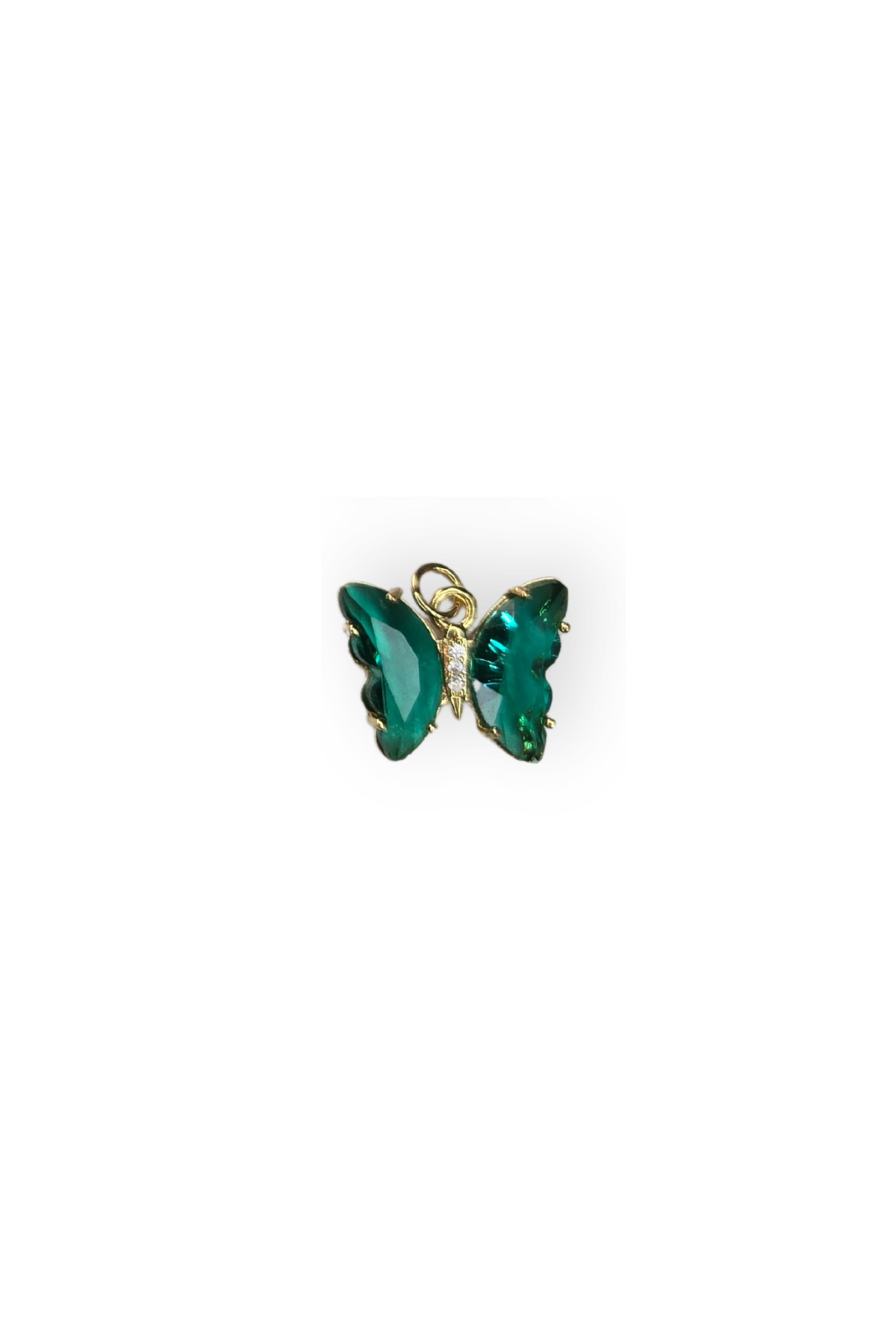 Cubic Zirconia Micro Pave Butterfly Charm