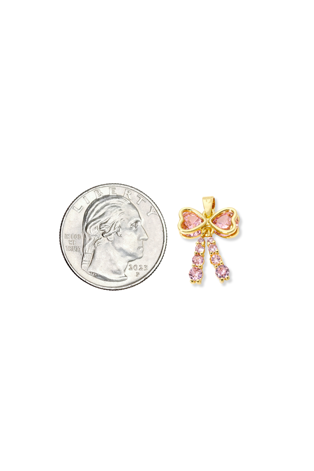Cubic Zirconia Crystal Movable Bow Charm