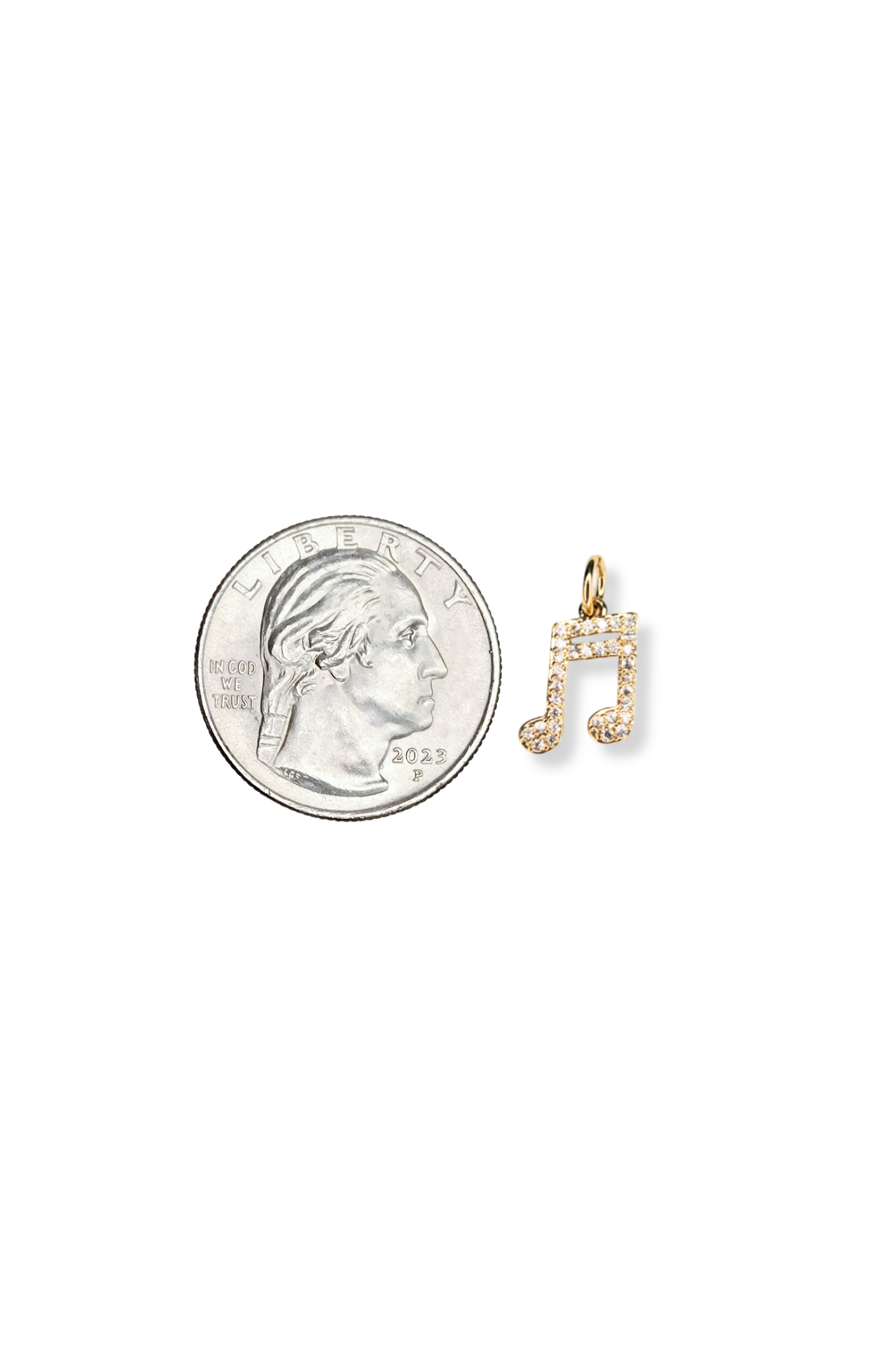 Cubic Zirconia Music Note Charm