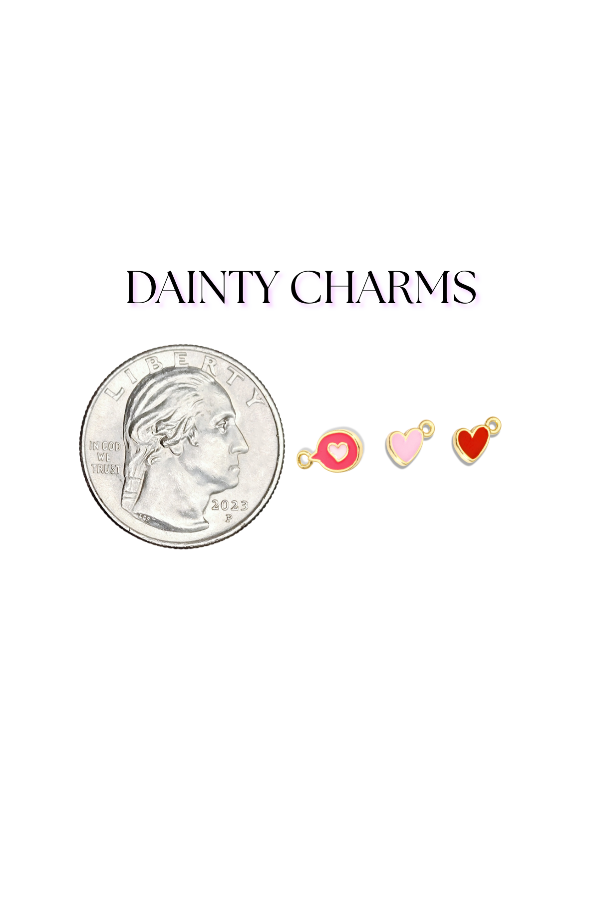 Dainty Enamel Heart Charms