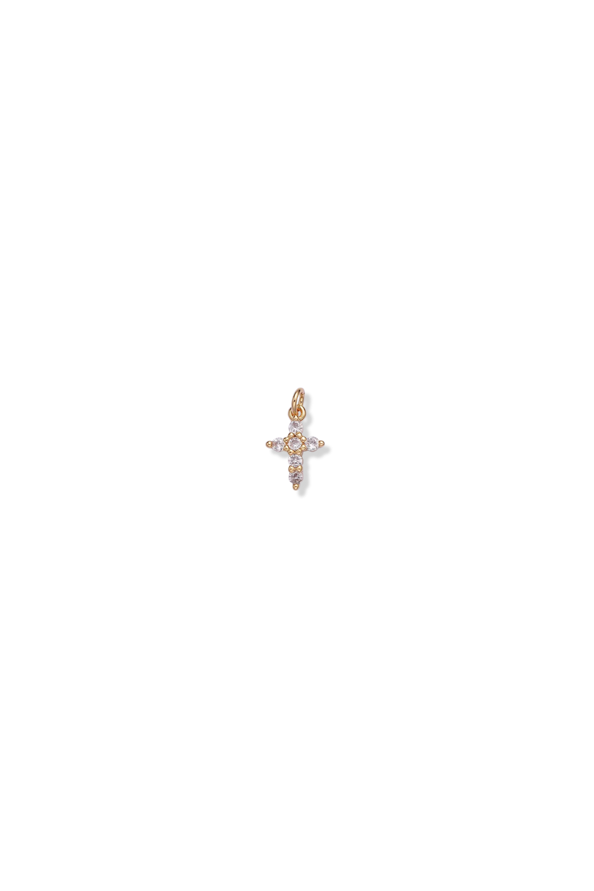 Dainty Cubic Zirconia Cross Charm