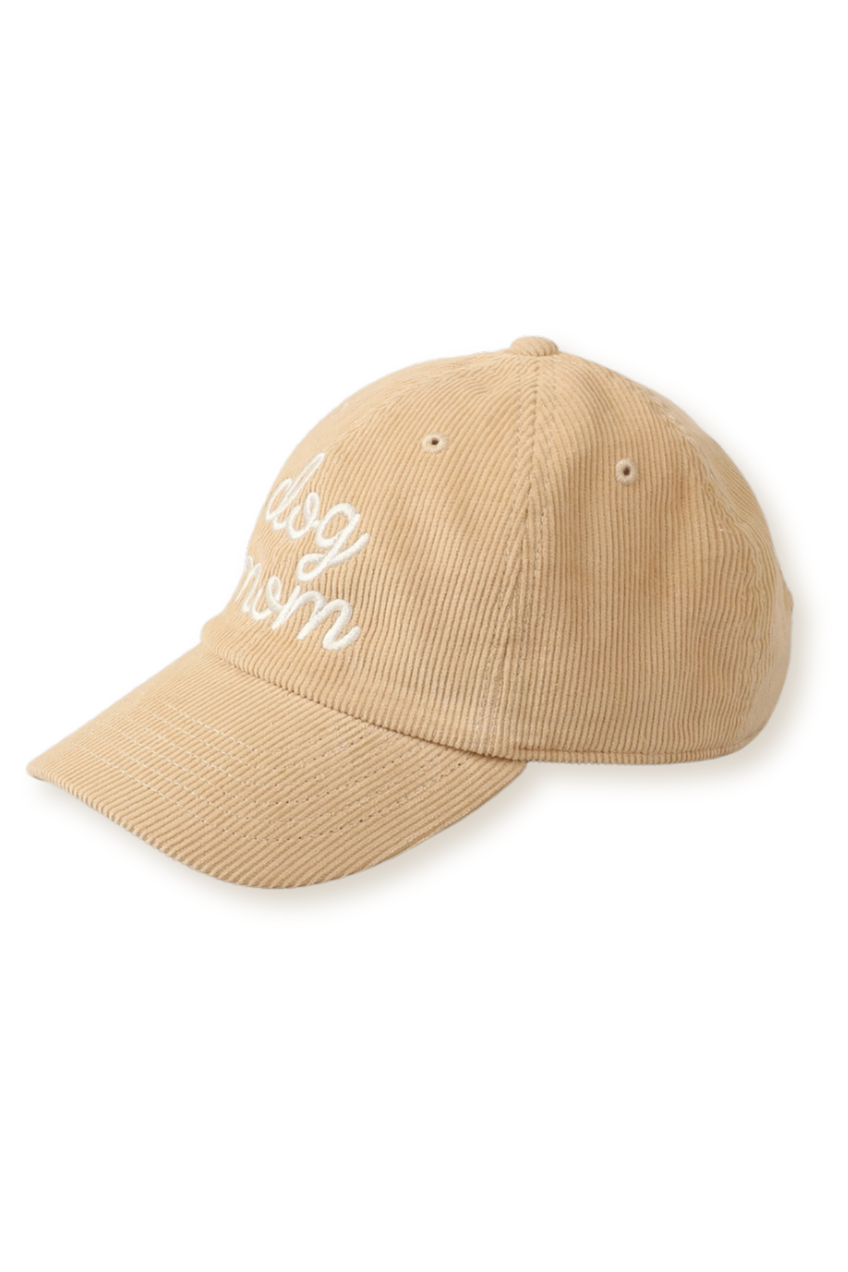 "Dog Mom" Corduroy Embroidered Adjustable Baseball Cap