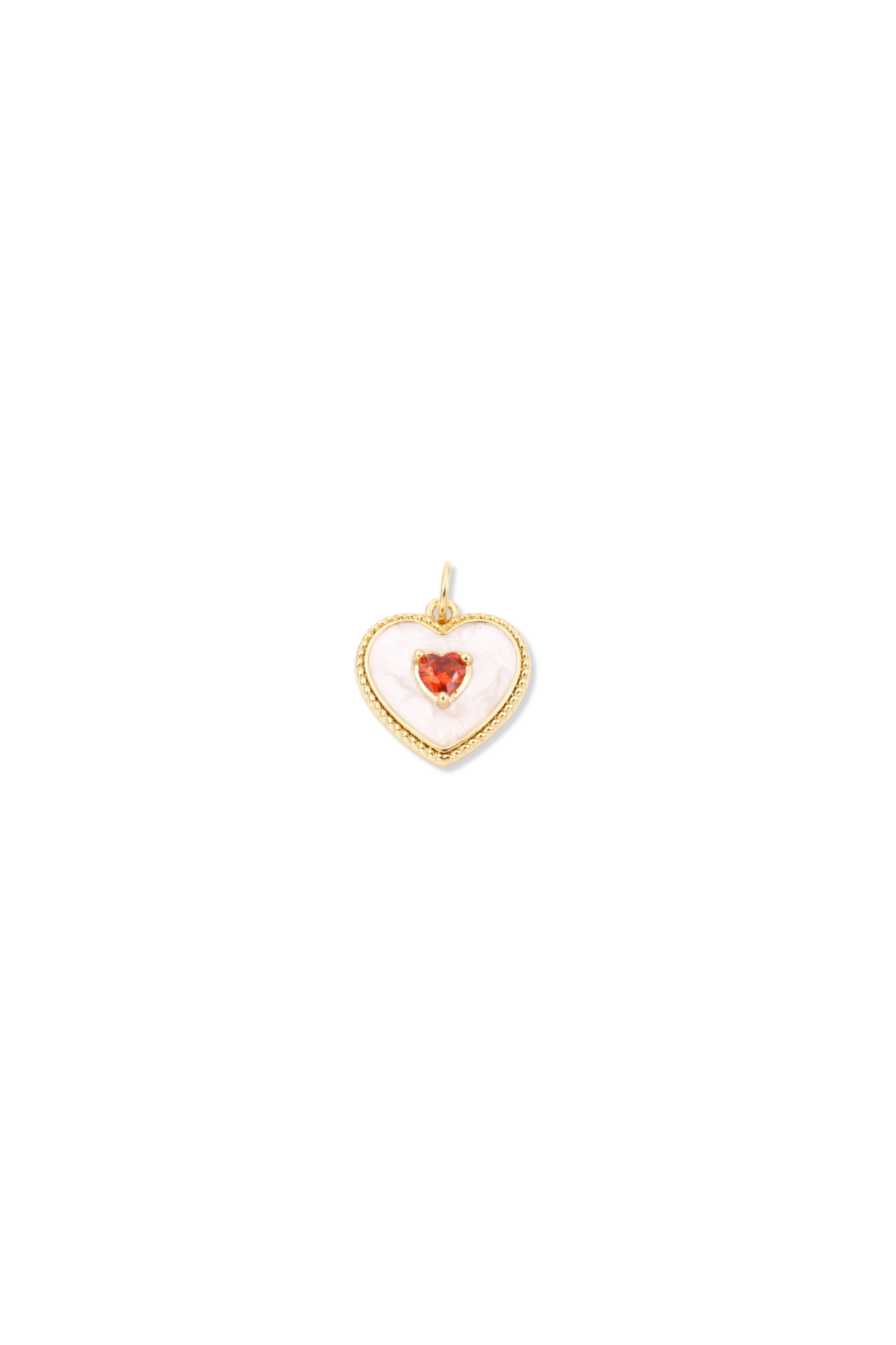 Double Heart Enamel & Cubic Zirconia Heart Charm