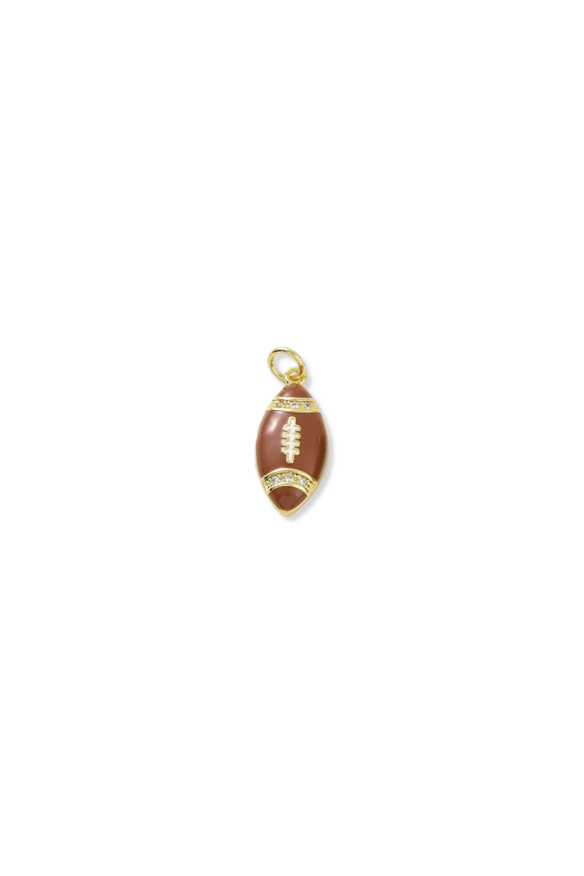 Cubic Zirconia Micro Pave Enamel Football Charm