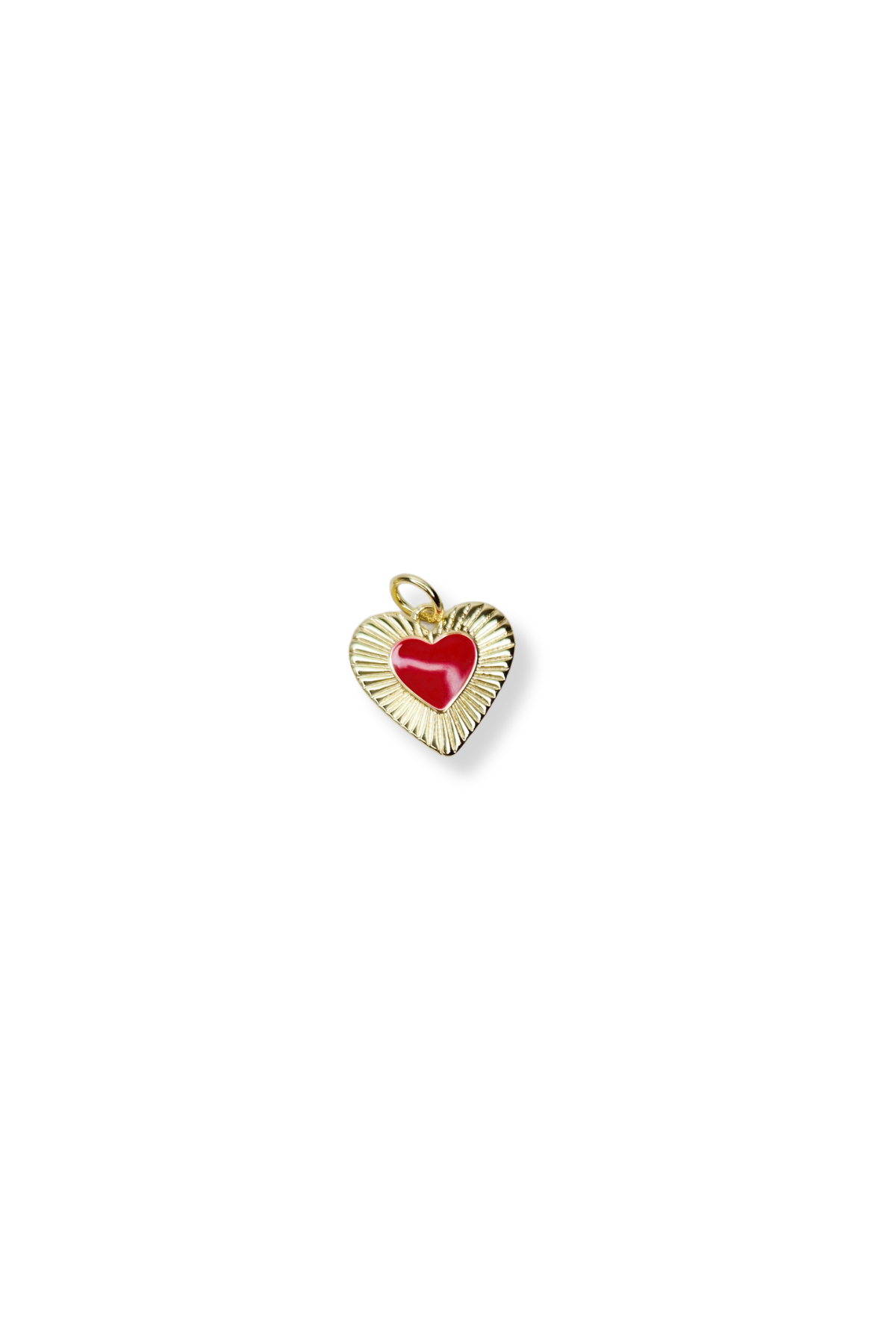 Enamel Textured Double Heart Charm