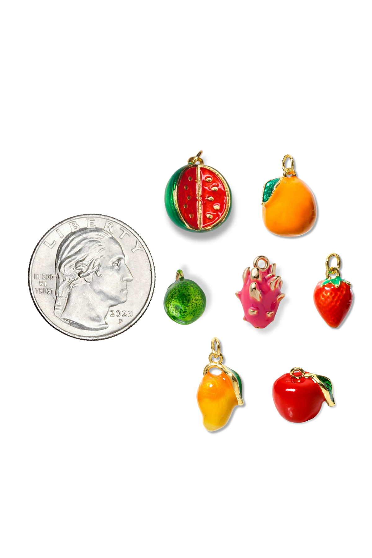 18K Real Gold Plated 3D Enamel Fruit Charm