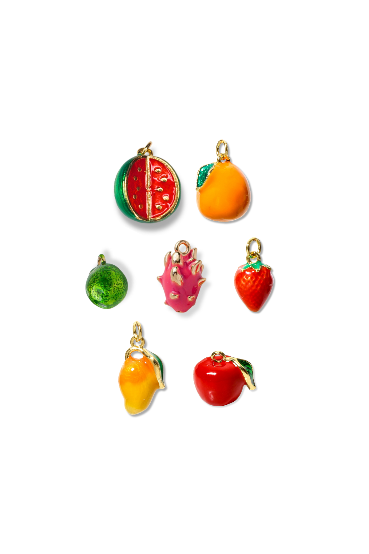 18K Real Gold Plated 3D Enamel Fruit Charm