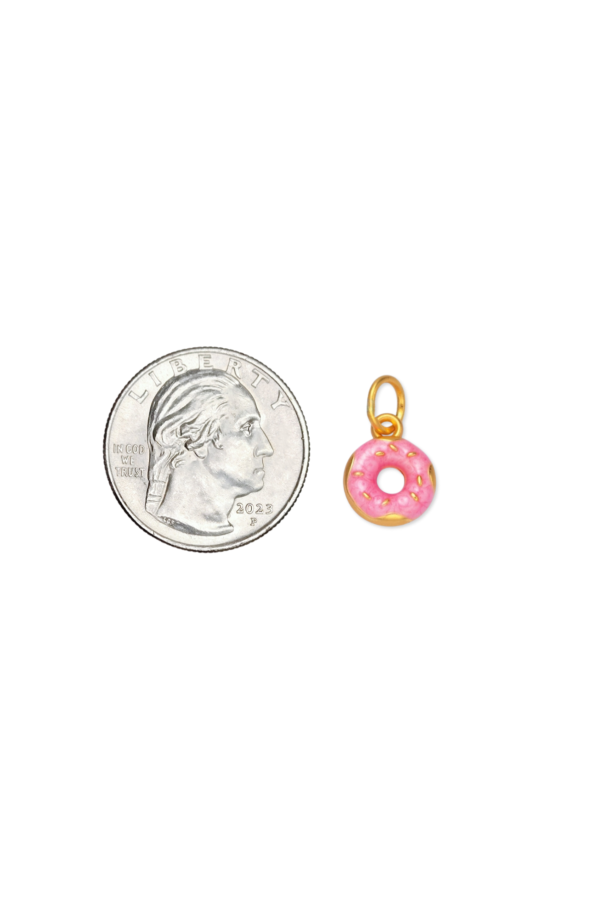 Gold Filled Matte Donut Charm