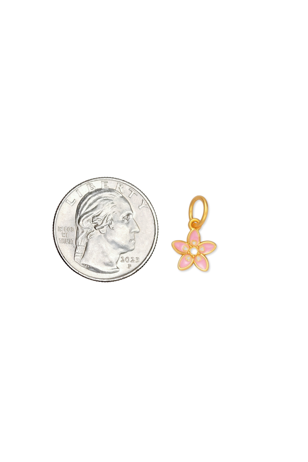 Gold Filled Matte Flower Charm