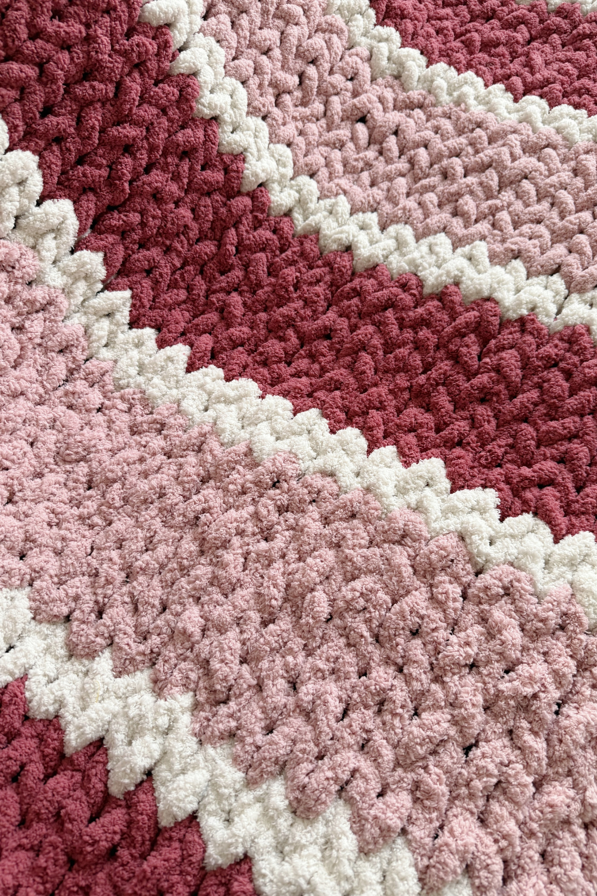 Twisted Threads Handmade Blanket- Pink & Red Stripe