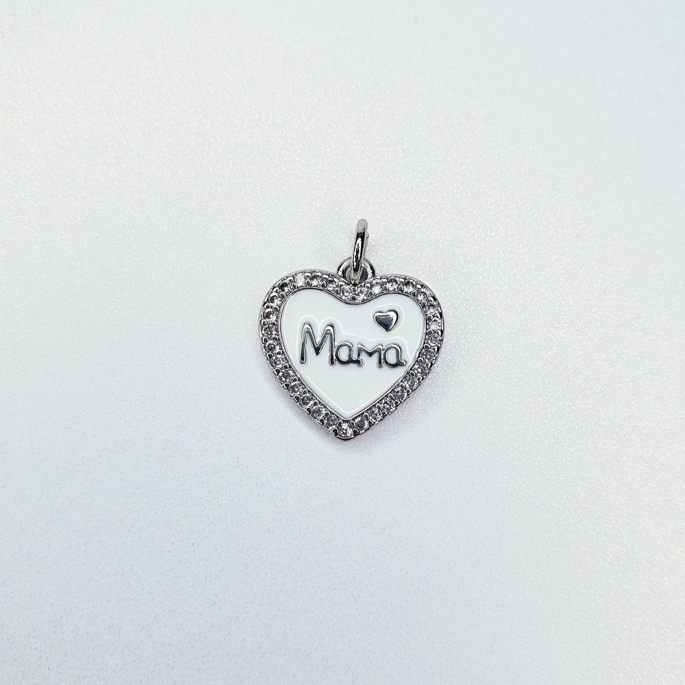 18K Real Gold & Platinum Plated Heart Shaped Mama Charm