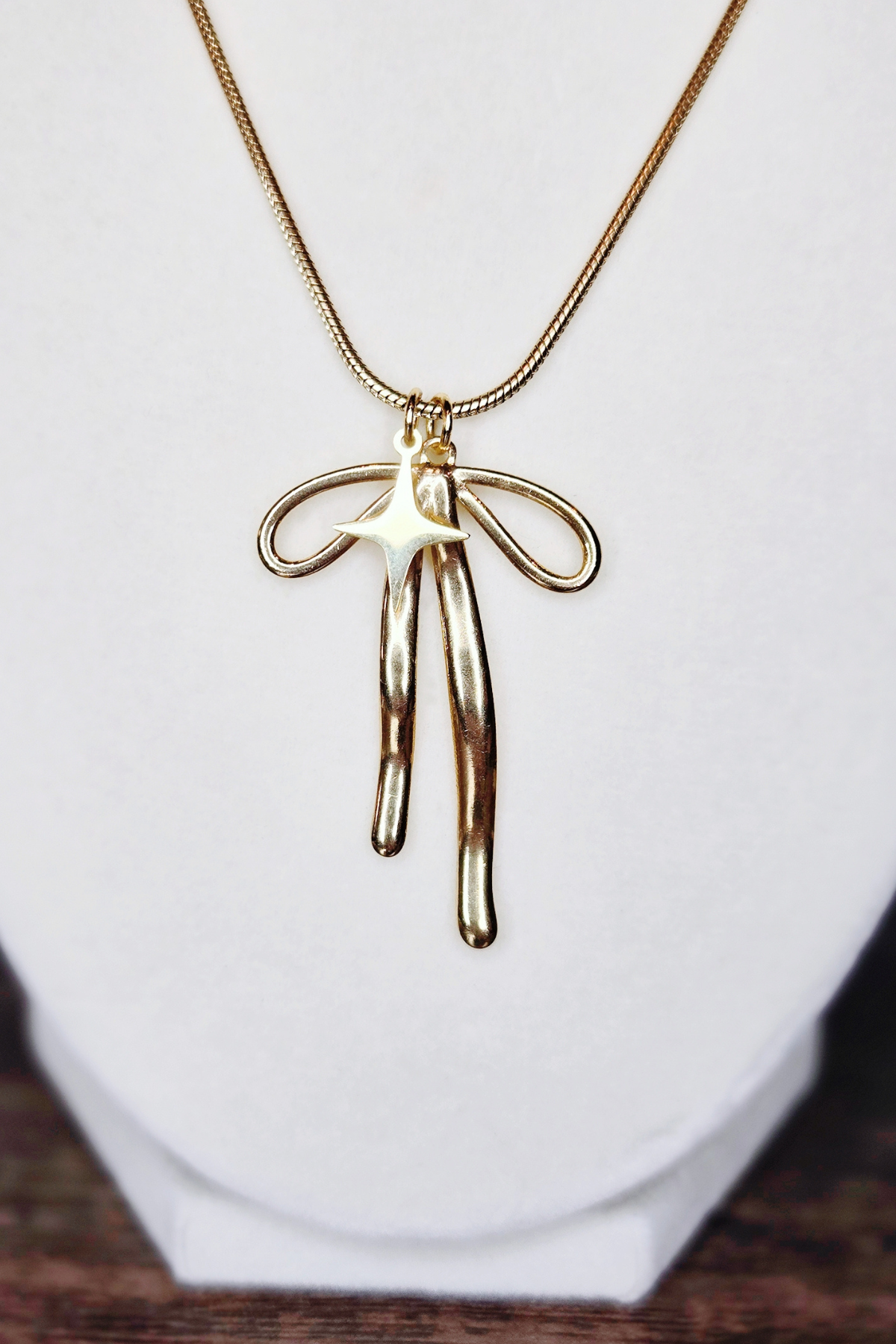 Large Stainless Steel Bowknot Pendant