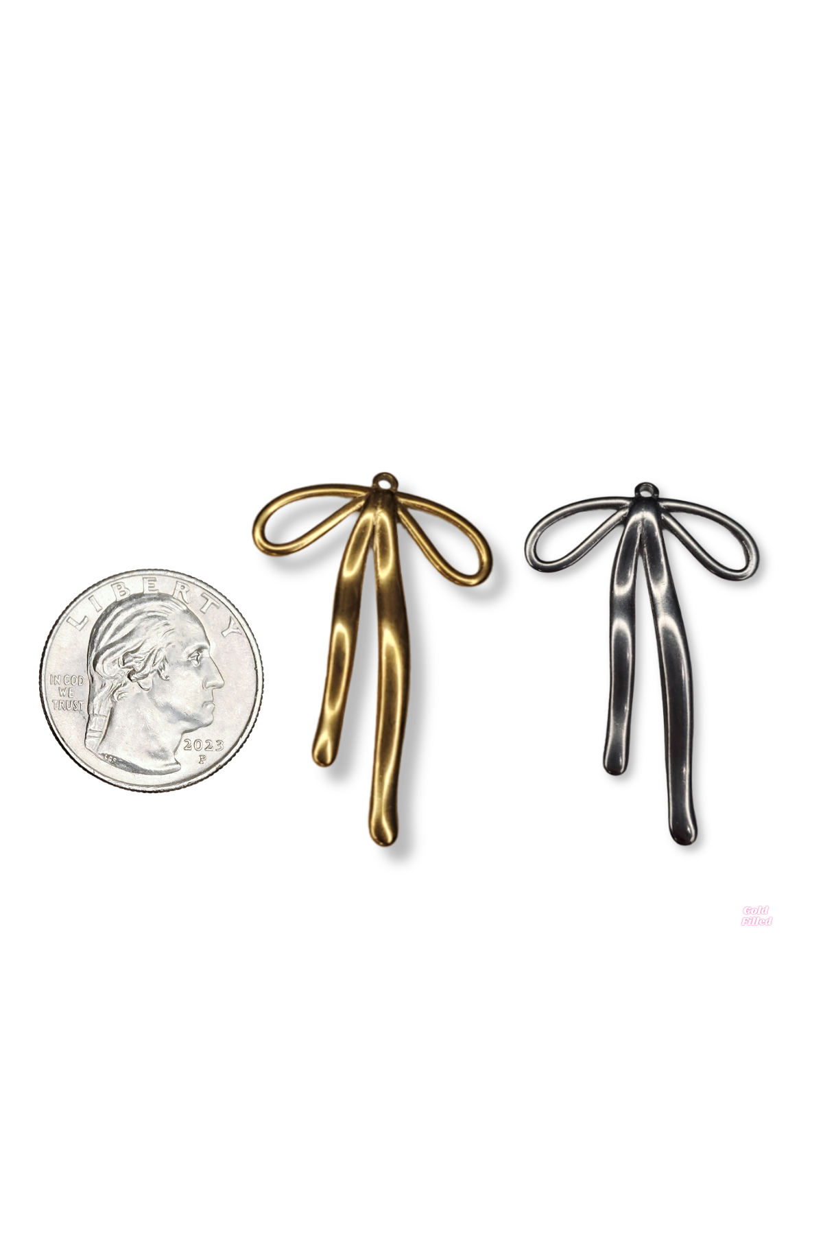 Large Stainless Steel Bowknot Pendant