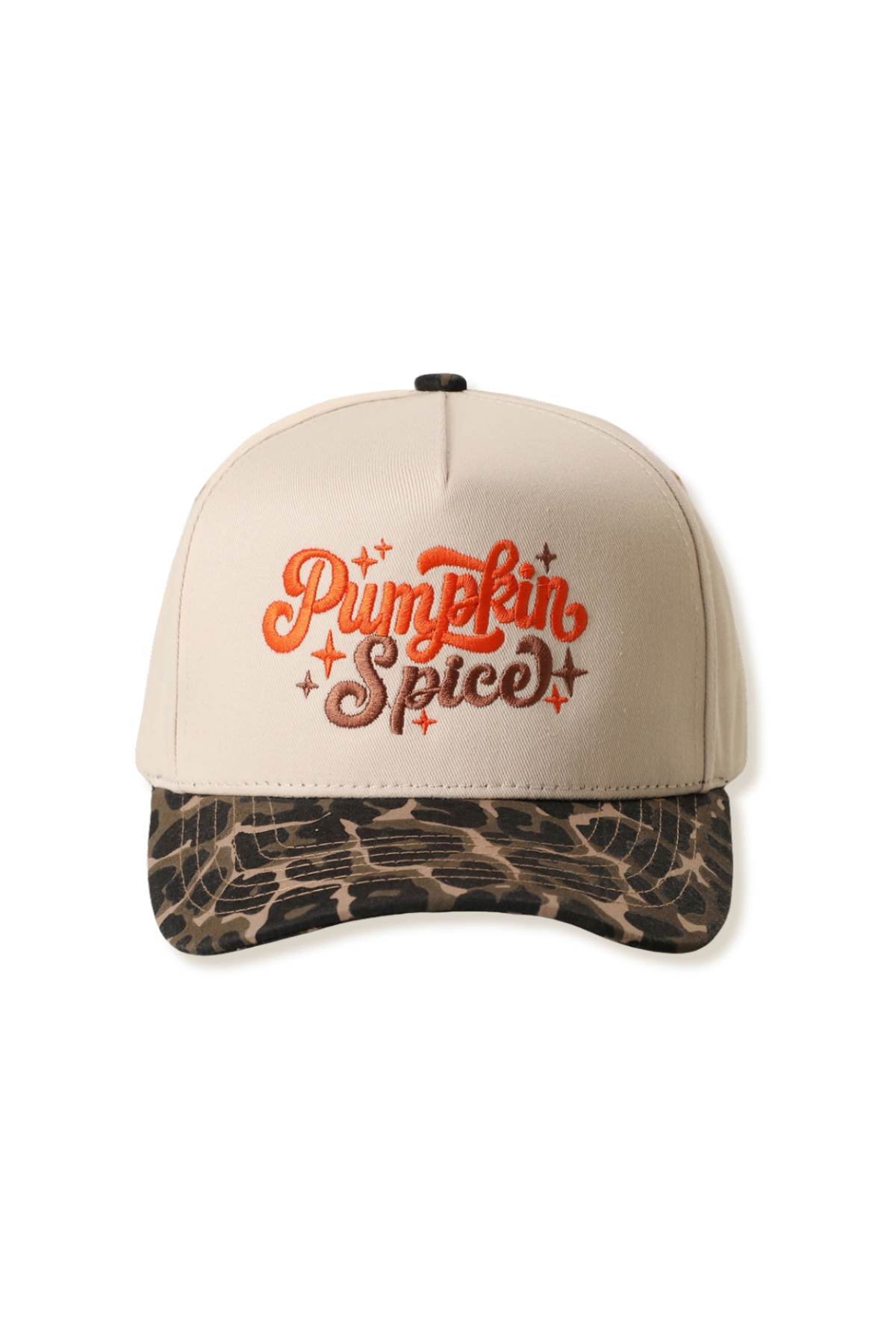 Coming Soon! Leopard Pumpkin Spice Embroidered Pattern Brim Canvas Hat