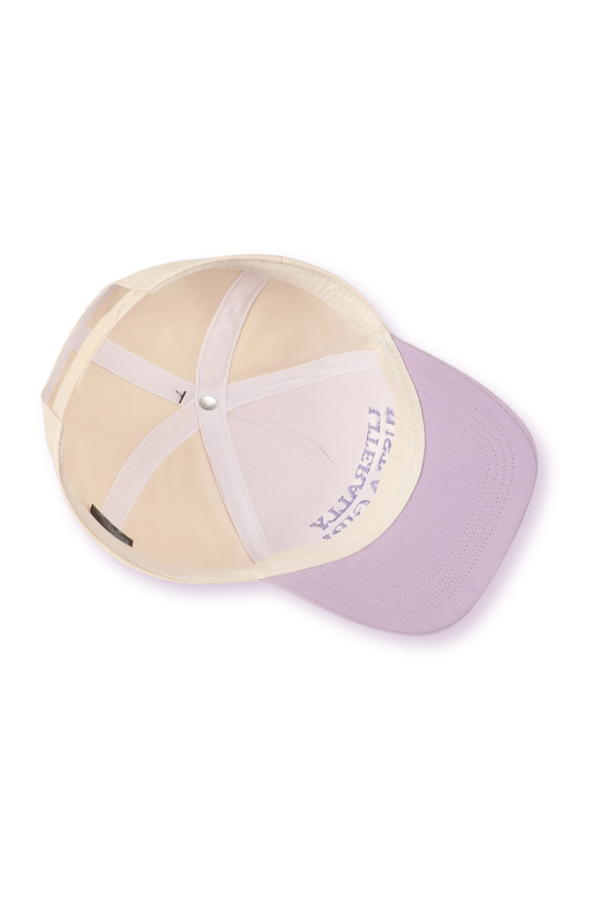 "Literally Just A Girl" Embroidered Two-Tone Lavender Brim Canvas Trucker Hat