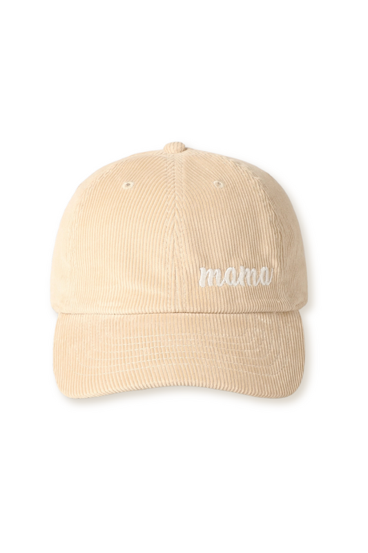 "Mama" Corduroy Embroidered Adjustable Baseball Cap