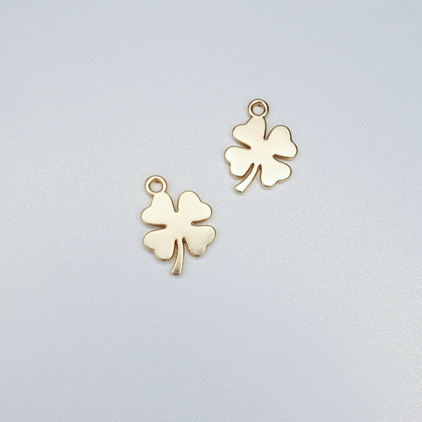 Matte Gold Four Leaf Clover Lucky Charm