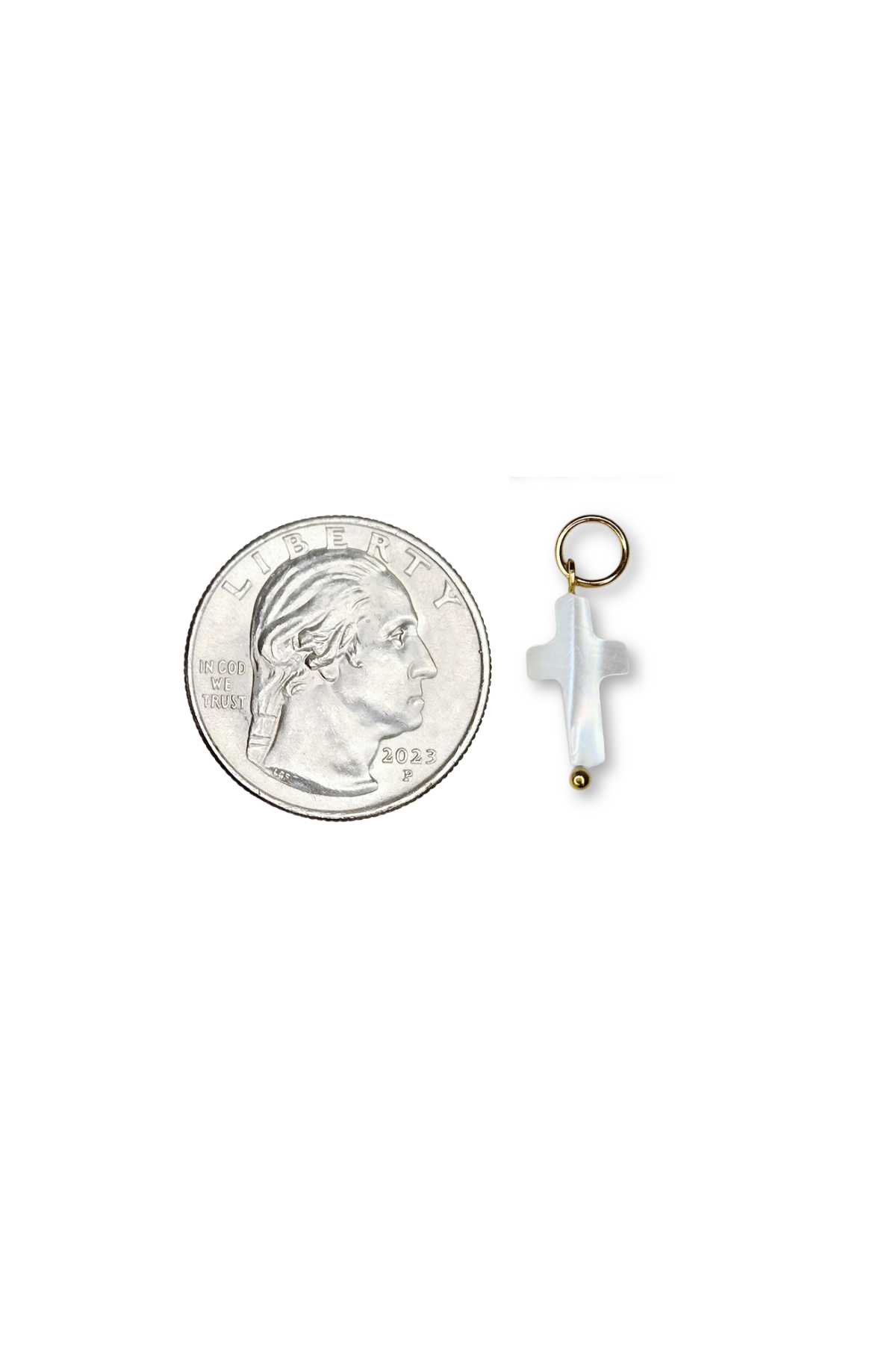 Pearl Cross Beaded Charm