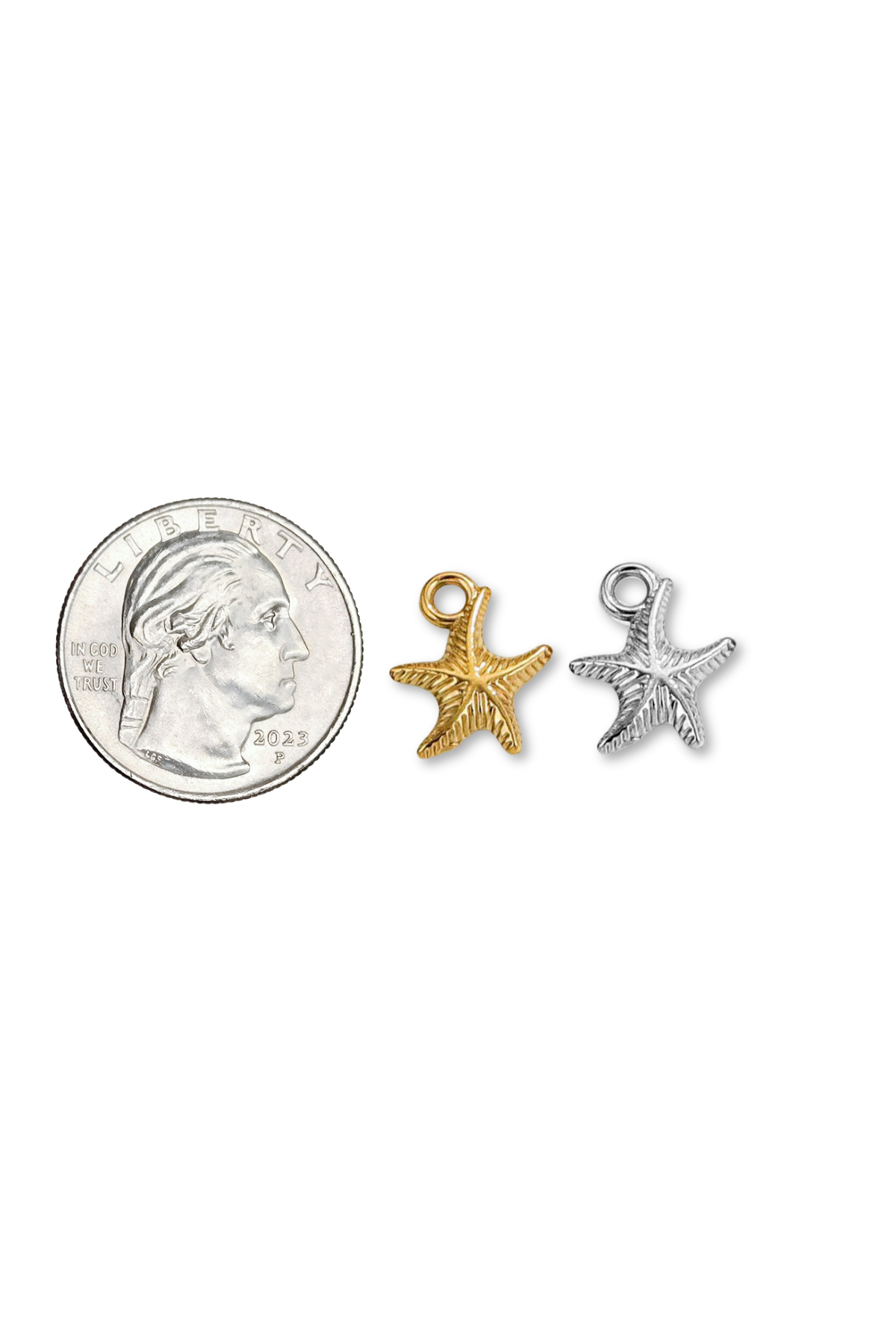 Stainless Steel 3D Ocean Starfish Charm