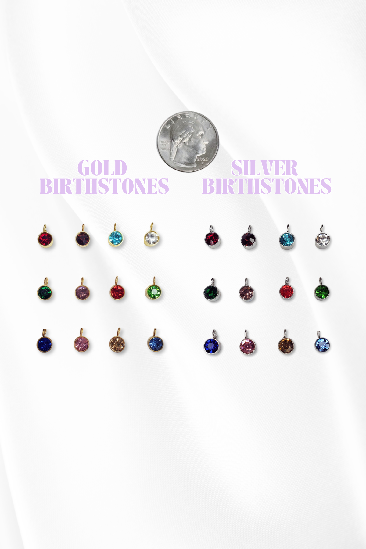 Stainless Steel Birthstone Charm