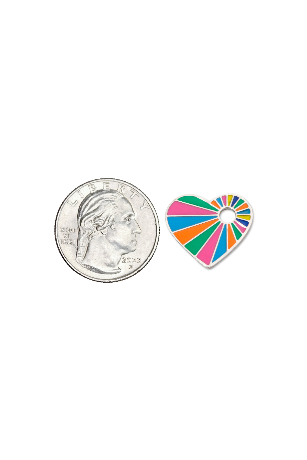 Stainless Steel Colorful Enamel Heart Charm